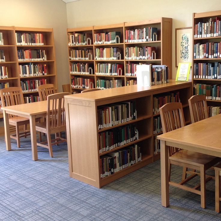 School library with books and reading area